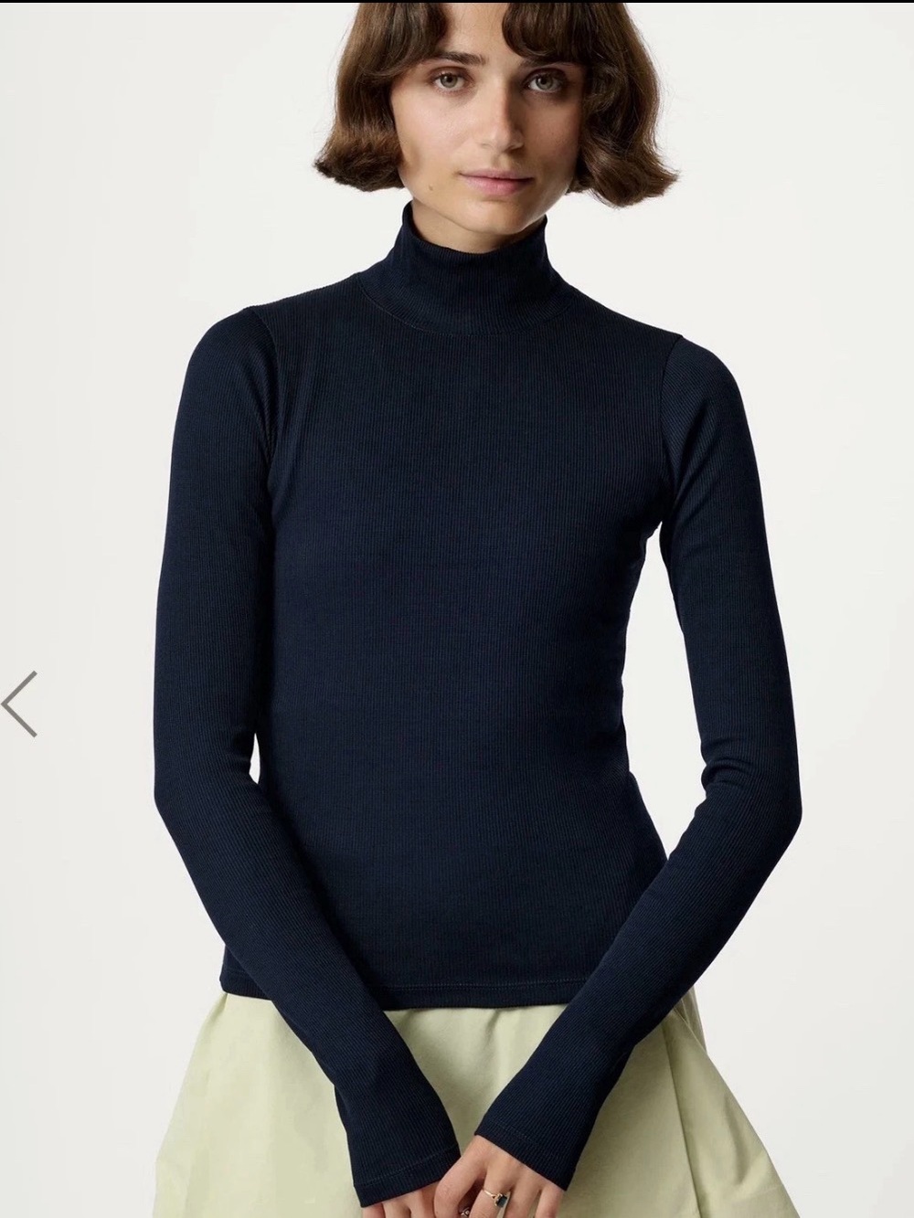 Hikerkind Ribbed Merino Wool Turtleneck Navy Woad size Large NWT Classic Fall